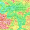 Mappa topografica Parigi, altitudine, rilievo
