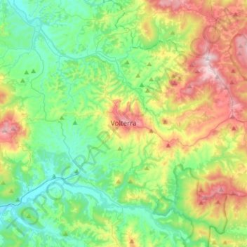 Mappa topografica Volterra, altitudine, rilievo