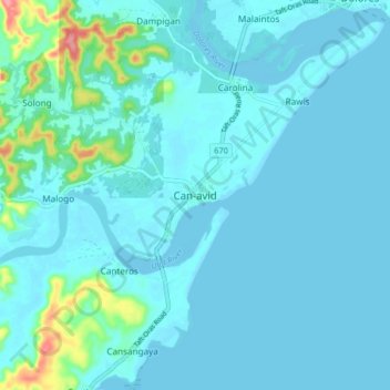 Mappa topografica Can-avid, altitudine, rilievo