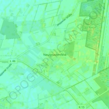 Mappa topografica Neugnadenfeld, altitudine, rilievo