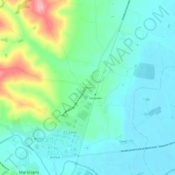 Mappa topografica Schiavo, altitudine, rilievo