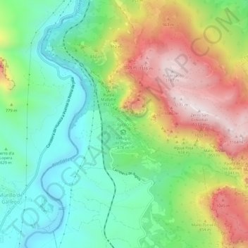 Mappa topografica Riglos, altitudine, rilievo