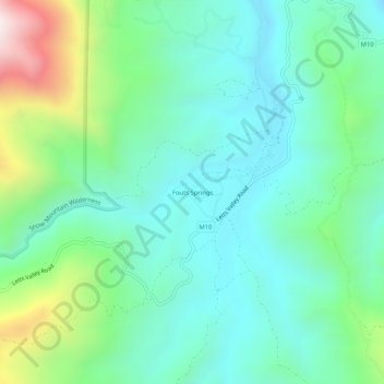 Mappa topografica Fouts Springs, altitudine, rilievo