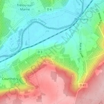 Mappa topografica Soilly, altitudine, rilievo