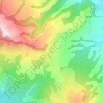 Mappa topografica Atia, altitudine, rilievo