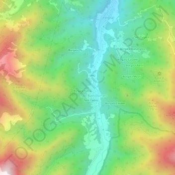 Mappa topografica Borgata Rugè, altitudine, rilievo