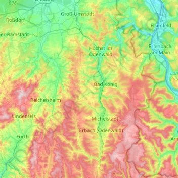 Mappa topografica Brombachtal, altitudine, rilievo