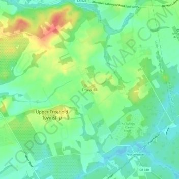 Mappa topografica Emleys Hill, altitudine, rilievo