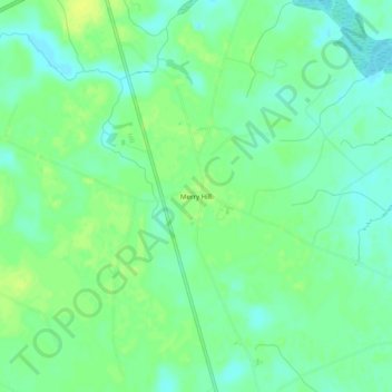 Mappa topografica Merry Hill, altitudine, rilievo