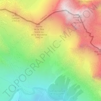 Mappa topografica La Plane, altitudine, rilievo