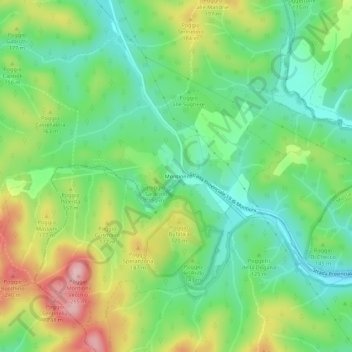Mappa topografica Montioni, altitudine, rilievo