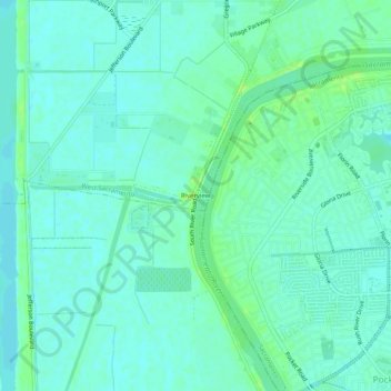 Mappa topografica Riverview, altitudine, rilievo