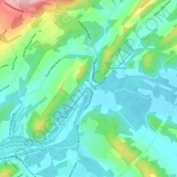 Mappa topografica Frankstown, altitudine, rilievo