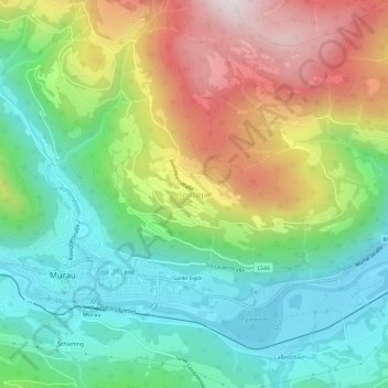 Mappa topografica Stolzalpe, altitudine, rilievo
