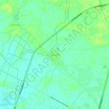Mappa topografica Ognaj, altitudine, rilievo