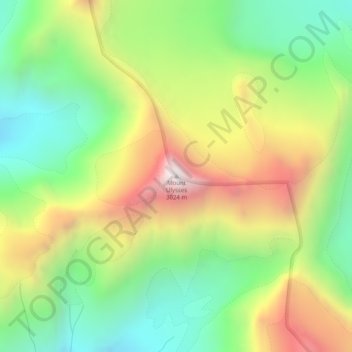 Mappa topografica Mount Ulysses, altitudine, rilievo