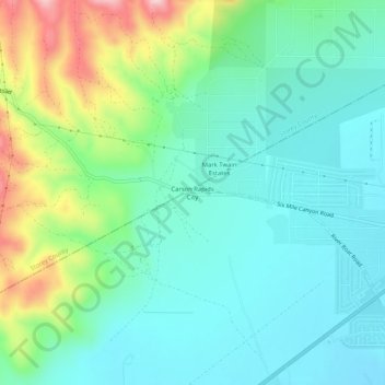Mappa topografica Carson Rapids City, altitudine, rilievo