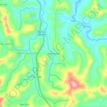 Mappa topografica Dom Bosco, altitudine, rilievo