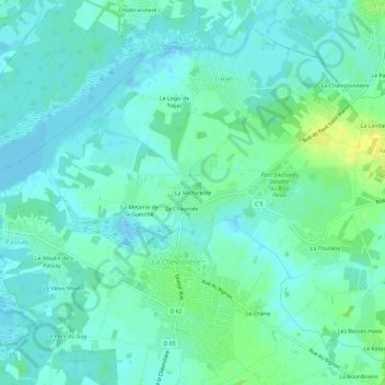 Mappa topografica La Michelleire, altitudine, rilievo