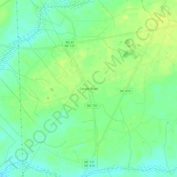 Mappa topografica Center Road, altitudine, rilievo