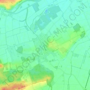 Mappa topografica Rißtissen, altitudine, rilievo