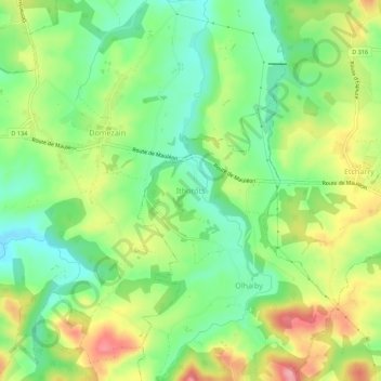 Mappa topografica Ithorots, altitudine, rilievo