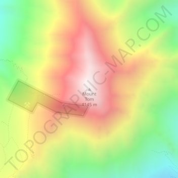 Mappa topografica Mount Tom, altitudine, rilievo
