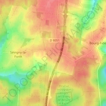 Mappa topografica Le Cheval Blanc, altitudine, rilievo