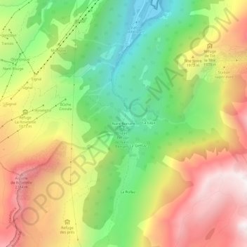 Mappa topografica Nant Borrant, altitudine, rilievo