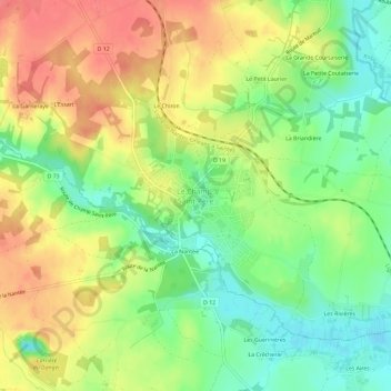 Mappa topografica Le Champ-Saint-Père, altitudine, rilievo