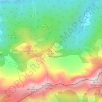 Mappa topografica Jaufen, altitudine, rilievo