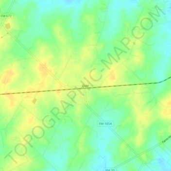 Mappa topografica Dale, altitudine, rilievo