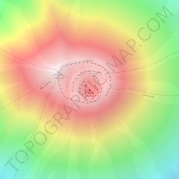 Mappa topografica Volcán Misti, altitudine, rilievo