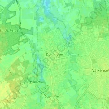 Mappa topografica Dommelen, altitudine, rilievo