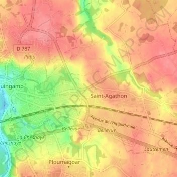 Mappa topografica Kerholo, altitudine, rilievo