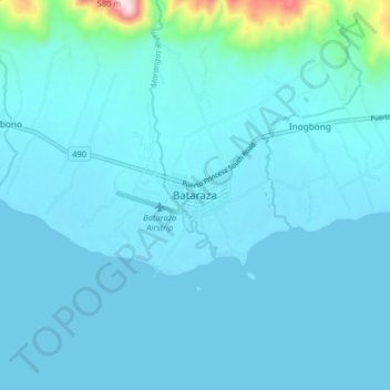 Mappa topografica Bataraza, altitudine, rilievo