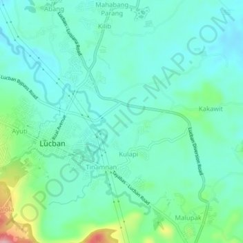 Mappa topografica Kulapi, altitudine, rilievo