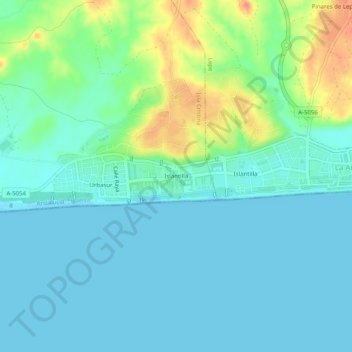 Mappa topografica Islantilla, altitudine, rilievo