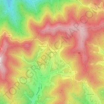 Mappa topografica Kandertal, altitudine, rilievo