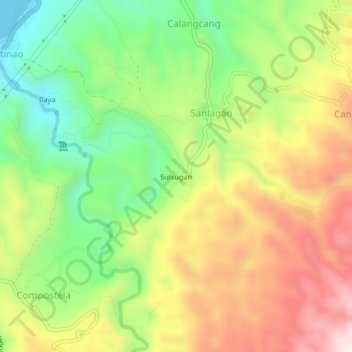 Mappa topografica Sulsugan, altitudine, rilievo