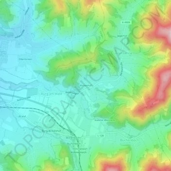 Mappa topografica Wickenhof, altitudine, rilievo
