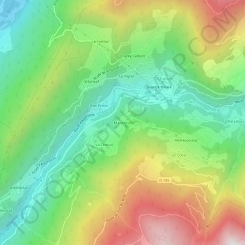 Mappa topografica Marolland, altitudine, rilievo