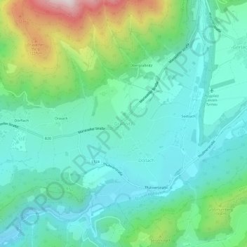 Mappa topografica Graßnitz, altitudine, rilievo