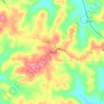 Mappa topografica Dukes, altitudine, rilievo