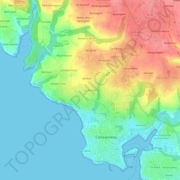Mappa topografica Le Dorlett, altitudine, rilievo