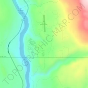 Mappa topografica Denali view, altitudine, rilievo