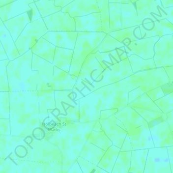 Mappa topografica Holbeach Marsh, altitudine, rilievo