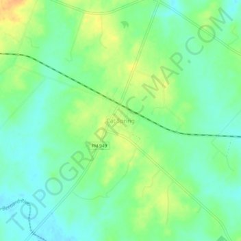 Mappa topografica Cat Spring, altitudine, rilievo