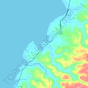 Mappa topografica Victoria, altitudine, rilievo