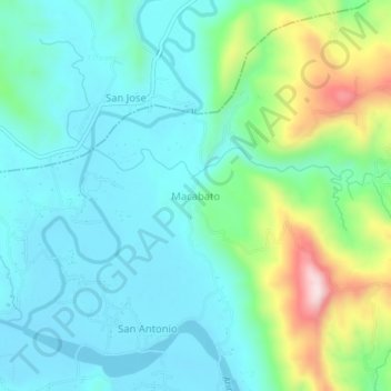 Mappa topografica Macabato, altitudine, rilievo